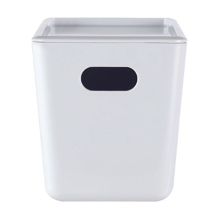 Living & Co Lisse Narrow Lidded Organiser White 5L, , hi-res