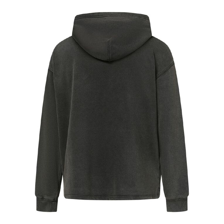 Garage Men's Hooded Sweat Acid Wash, Black, hi-res