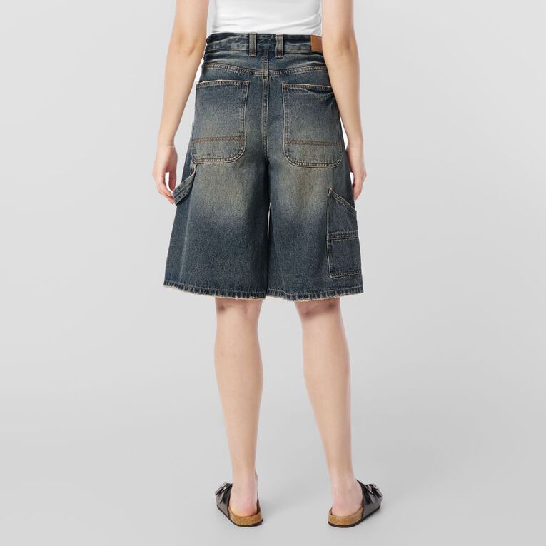 H&H Women's Oversized Jorts, Denim Mid, hi-res