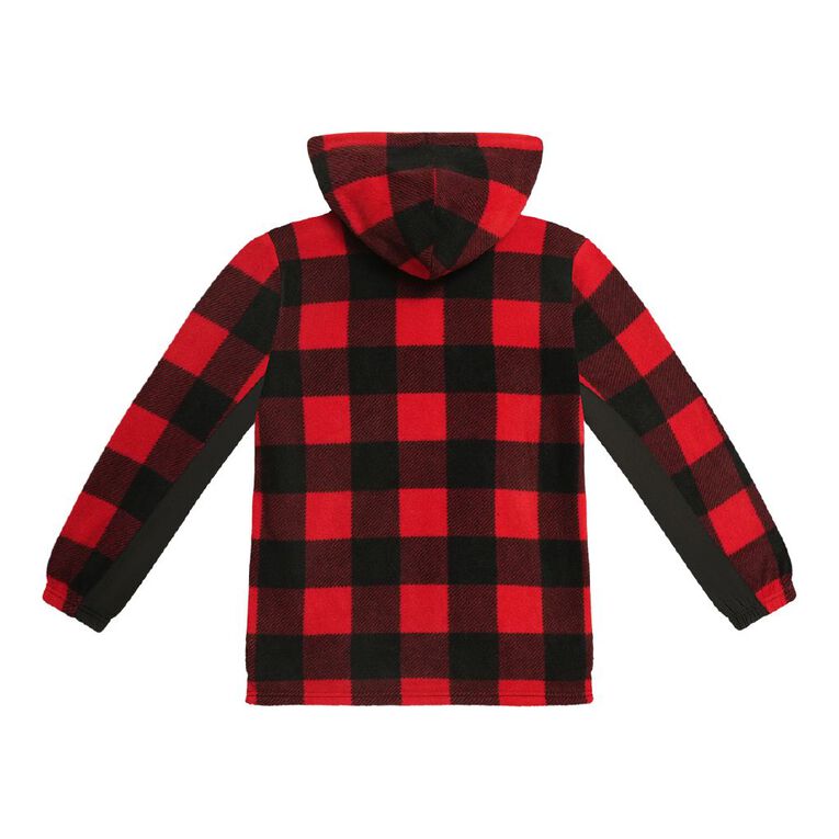 Back Country Kids' Fleece Sherpa Zip-Thru Hoodie, Red, hi-res