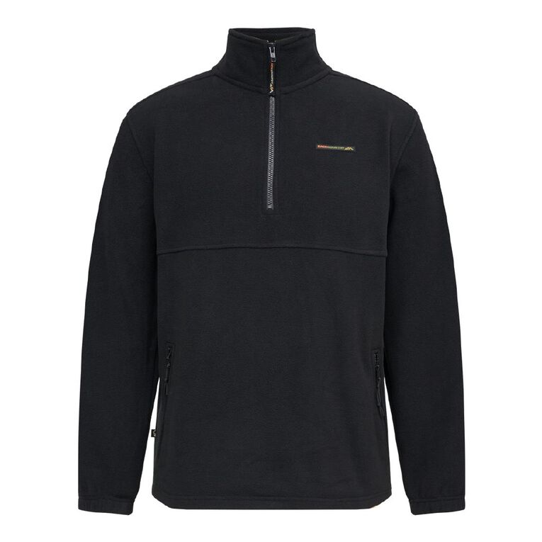 Back Country Adults' Splice 1/4 Zip Fleece Sweater, Black, hi-res