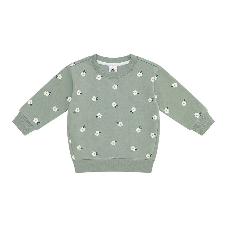 Young Original Toddler Girls' Printed Sweatshirt, Green Mid, hi-res