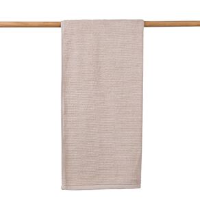 Living & Co Ribbed Bath Towel Natural 68cm x 137cm