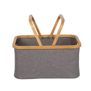 Living & Co Fabric Carry Basket With Bamboo Trim
