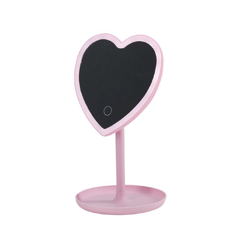 Poppi LED Heart Mirror Pink, , hi-res