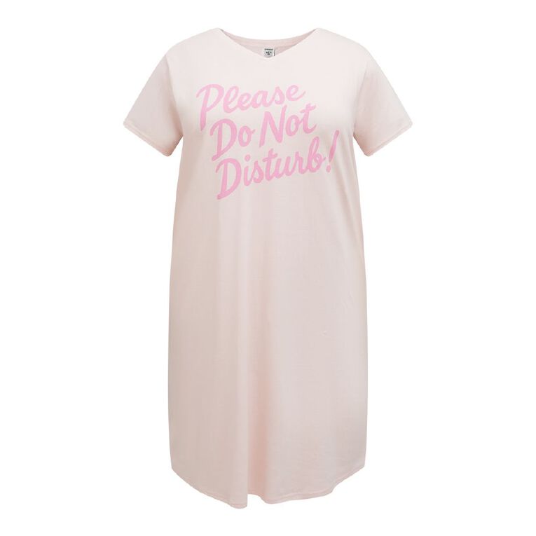 H&H Women's Plus V Neck Nightie, Pink Light, hi-res
