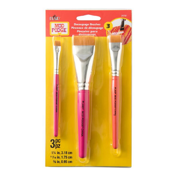Mod Podge Short Handle Brush Set 3 Piece, , hi-res