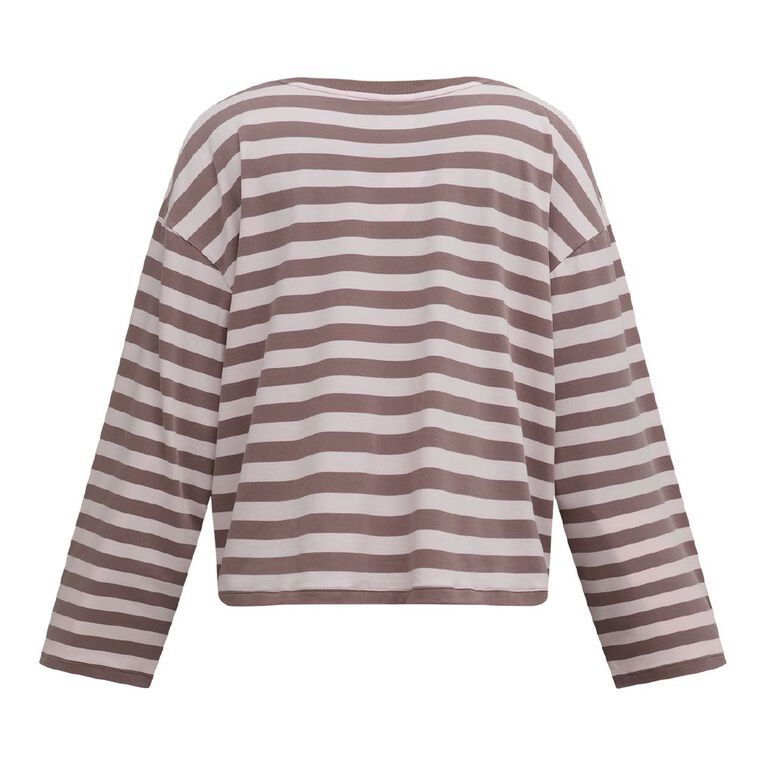 H&H Women's Lounge Peached Jersey Long Sleeve Top, Pink Light, hi-res
