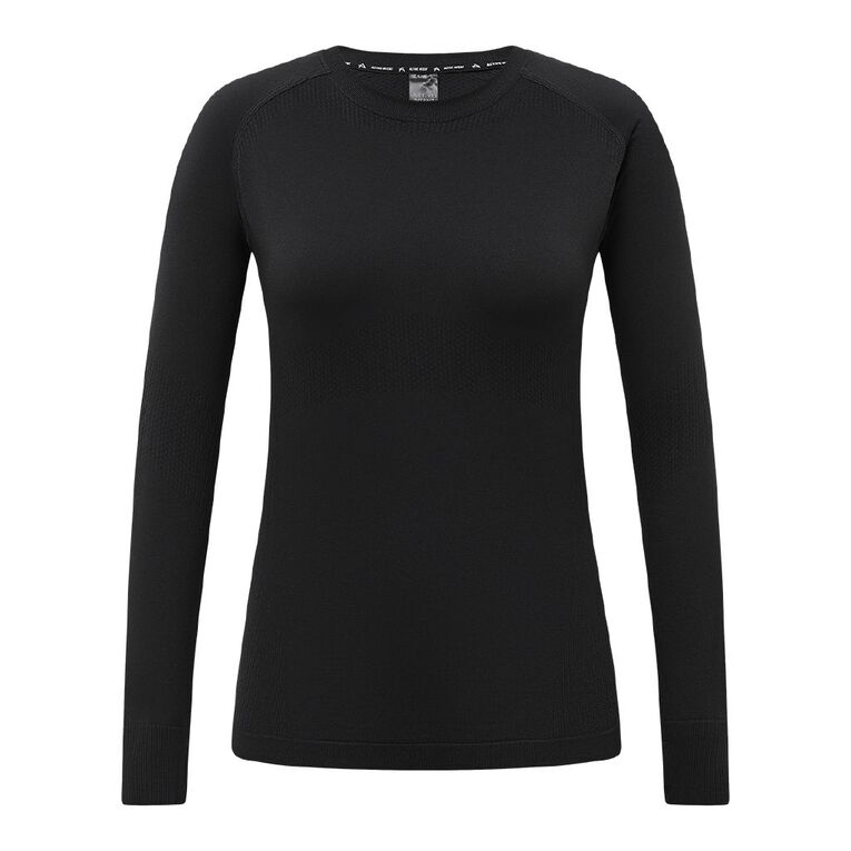 Active Intent Women's Long Sleeve Seamless Top, Black, hi-res