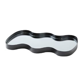 Living & Co Mirrored Wavy Tray Black