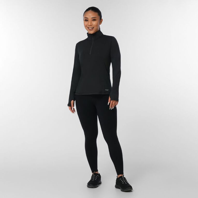 Active Intent Women's Quarter Zip Sweatshirt, Black, hi-res