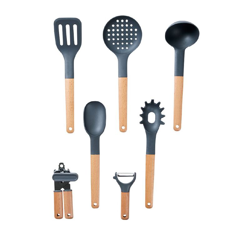 Living & Co Utensil & Gadget Starter Set Black, , hi-res