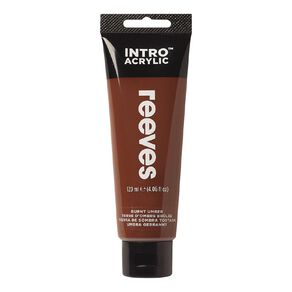 Reeves Intro Acrylic Paint Burnt Umber 100ml