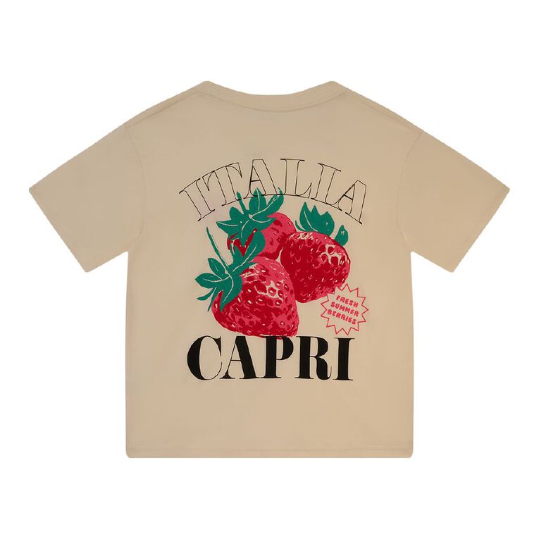 Young Original Short Sleeve Oversized Tee, Cream, hi-res