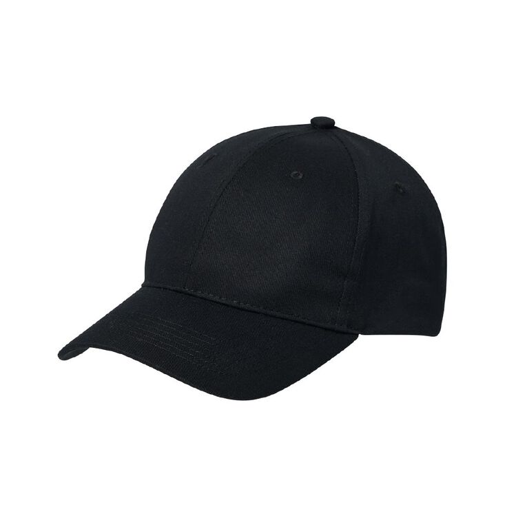 H&H Men's Twill Curved Peak Cap, Black, hi-res