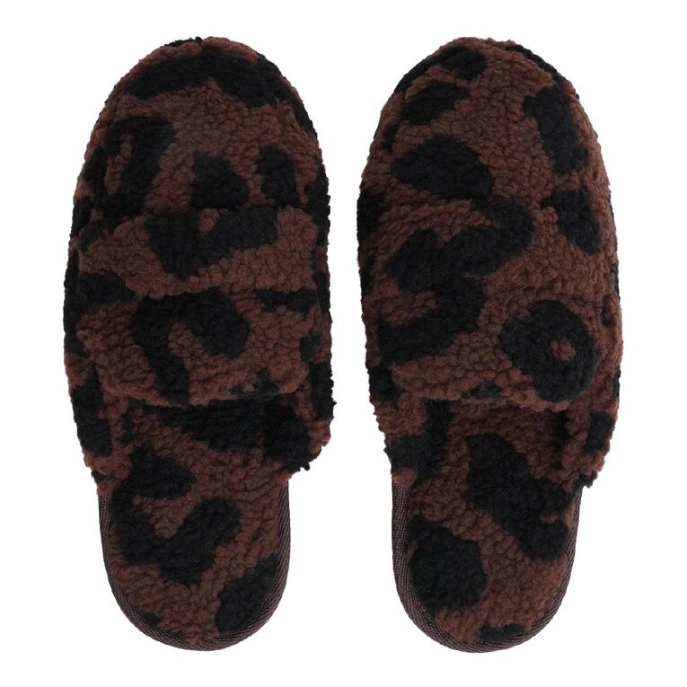 H&H Women's Betty Scuff Slippers, Brown Mid, hi-res