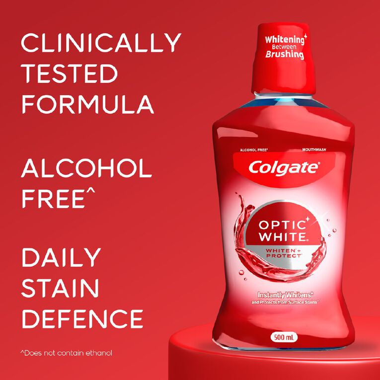 Colgate Optic White Mouthwash Freshmint 500ml, , hi-res