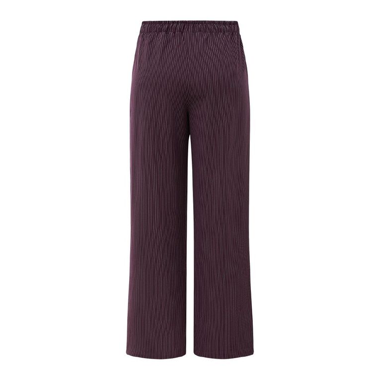 H&H Women's Wide Leg Pinstripe Pants, Purple Dark, hi-res