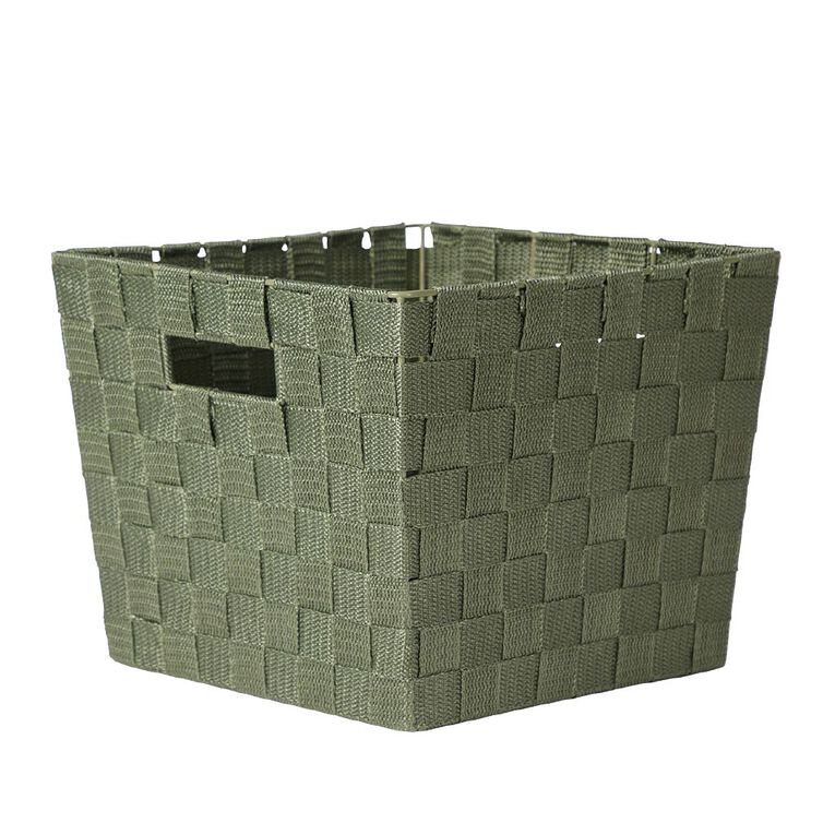 Living & Co Woven Basket Green Medium, , hi-res