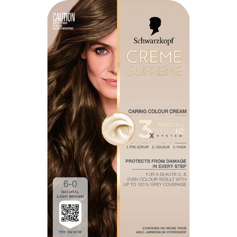 Schwarzkopf Creme Supreme 6.0 Natural Light Brown 180ml, , hi-res