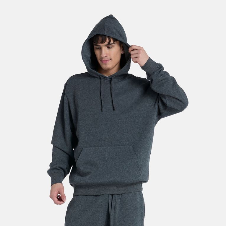 H&H Men's Plain Hoodie Sweatshirt, Charcoal/Marle, hi-res