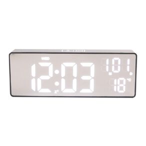 Market Lane Digital Alarm Clock with Silver Screen Black
