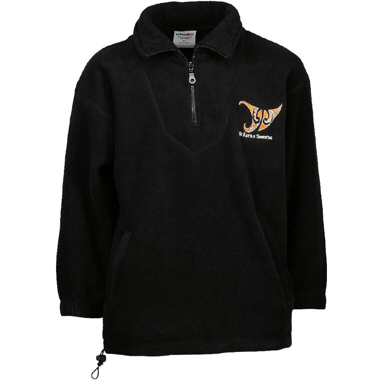 Schooltex Taneatua Polar Fleece Top with Embroidery, Black, hi-res