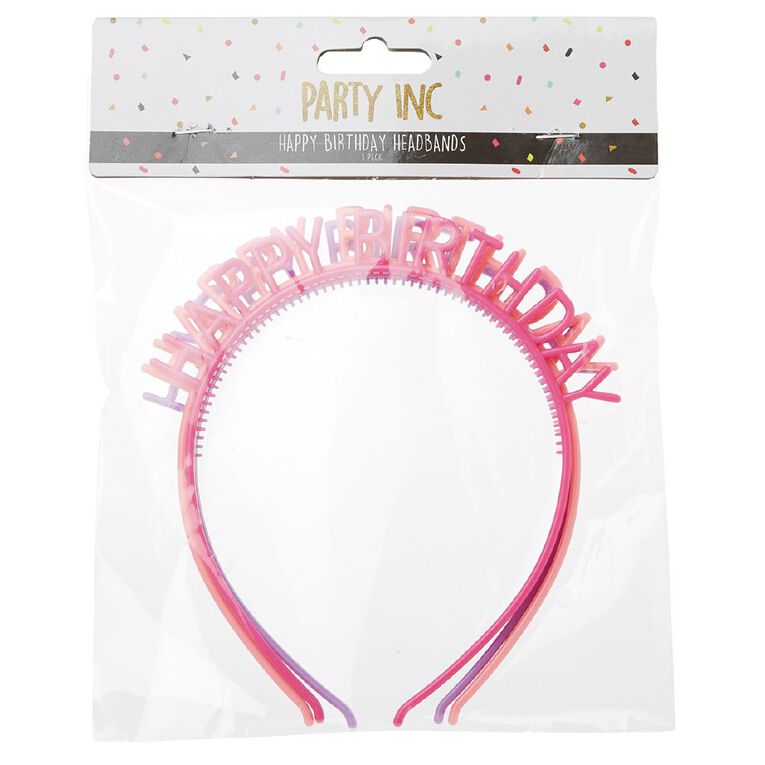 Party Inc Happy Birthday Headbands 3 Pack, , hi-res