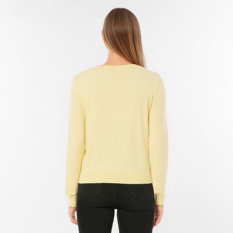 H&H Women's Essential Cardigan, Yellow Light, hi-res