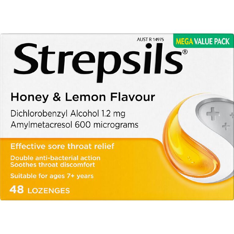 Strepsils Sore Throat Honey and Lemon 48s, , hi-res
