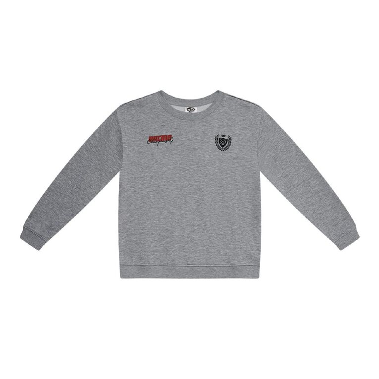 Young Original Print Crew Sweatshirt, Grey, hi-res