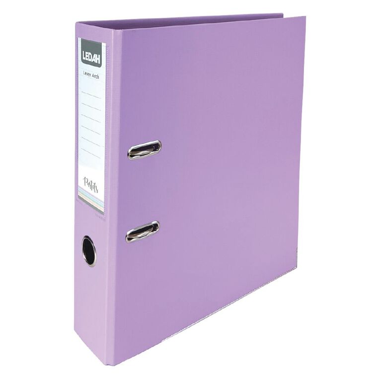 Ledah Pastels Lever Arch Purple A4, , hi-res