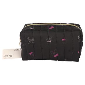 Uniti Stationery Urban Noir Bow & Cherry Pencil Case