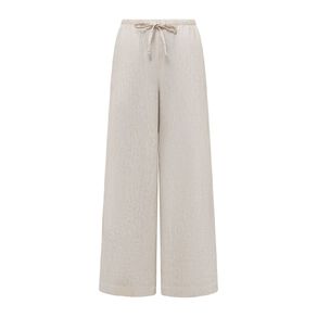 H&H Women's Tie Waist Linen Blend Pants