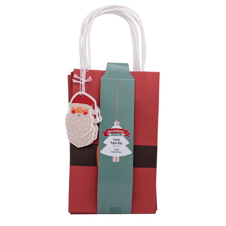 Wonderland Fun Festive Santa Paper Gift Bag with Tag, , hi-res