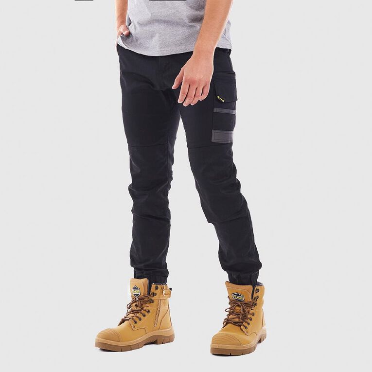 Tradie Cuffed Skinny Cargo Pants, Black, hi-res