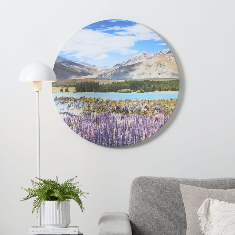 Living & Co Lupin Round Printed Canvas 70cm, , hi-res