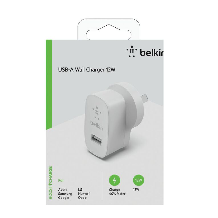 Belkin BoostCharge 12W Single Port USB-A Wall Charger White, , hi-res