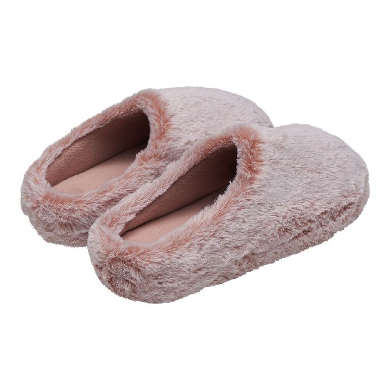 H&H Women's Fluffy Low Back Scuff Slippers, Pink Light, hi-res