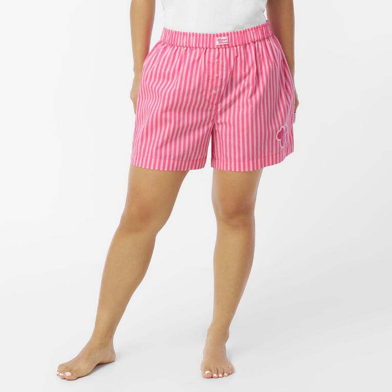 Minnie Mouse Women's Woven Boxer Shorts, Pink Mid, hi-res