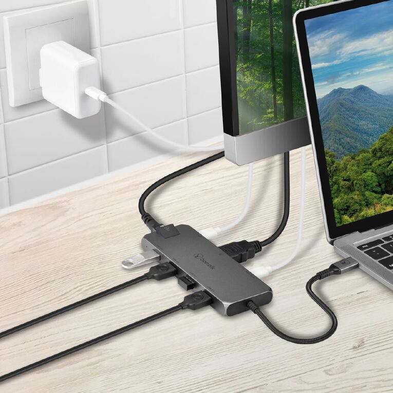 Bonelk Long Life USB C to 8 in 1 Multiport Hub Space Grey Grey, , hi-res