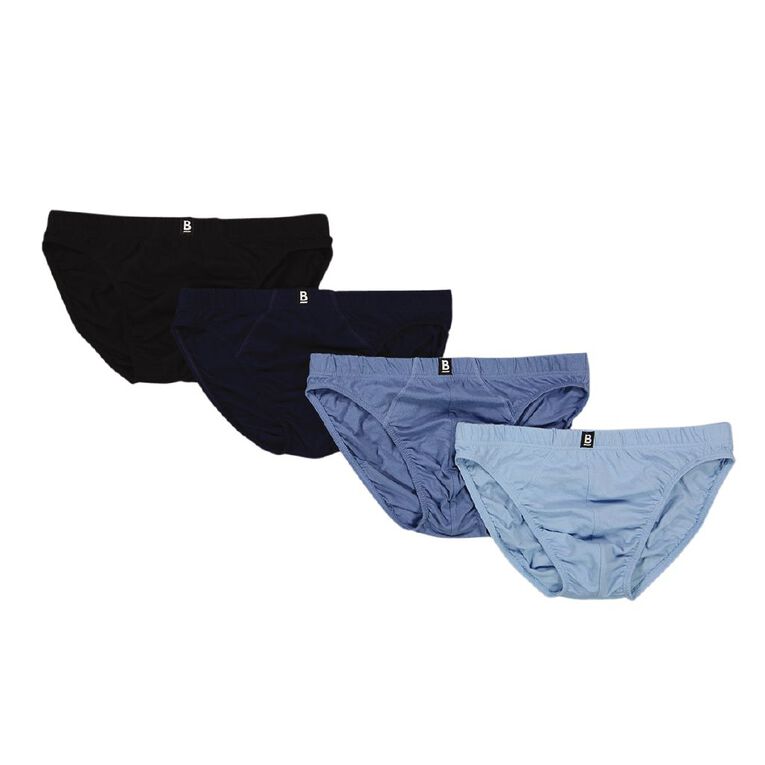 B FOR BONDS Men's Classic Briefs 4 Pack Blue/Navy The Warehouse