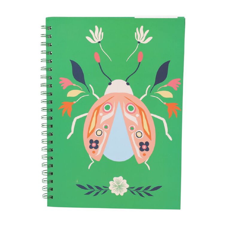 Uniti Little Things Spiral Notebook Beetle A4, , hi-res