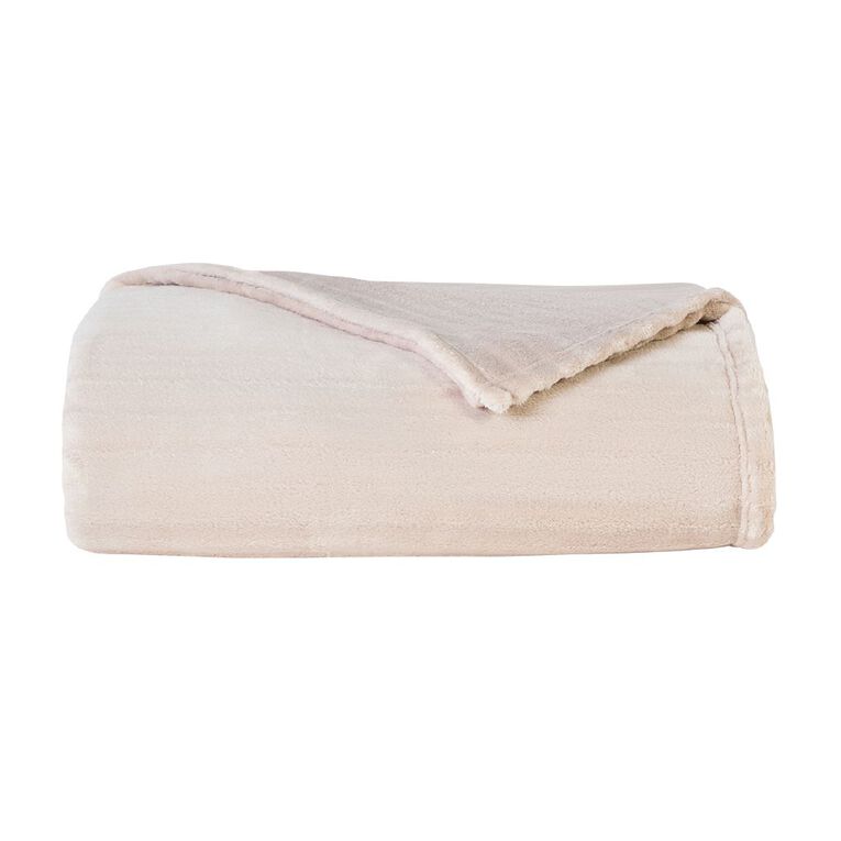 Living & Co Ultra Soft Textured Blanket Natural Queen, Natural, hi-res