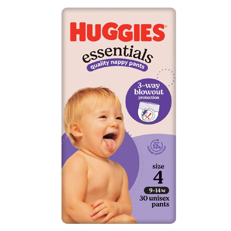 Huggies Nappy Essentials Pants Size 4 30 Pack, , hi-res