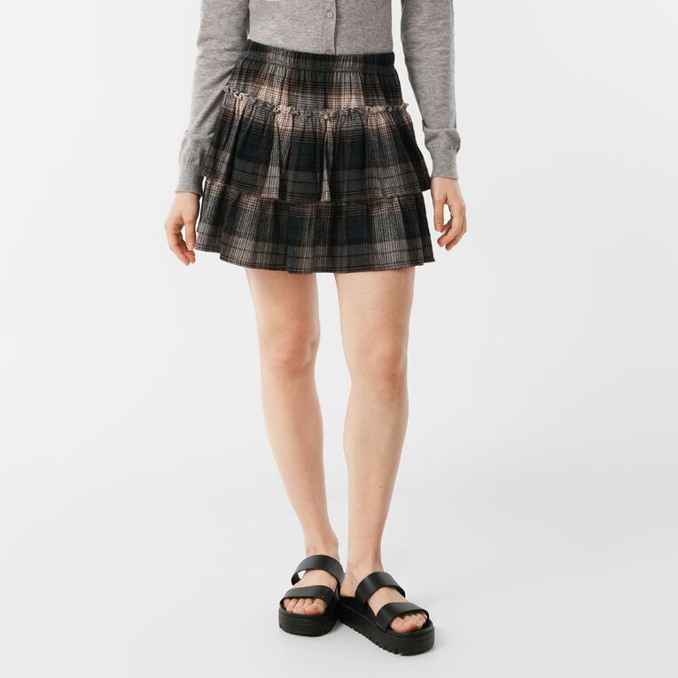 H&H Women's Mini Check Rara Skirt, Blue Mid, hi-res