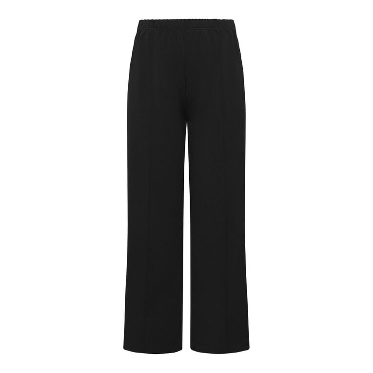 H&H Women's Modal Pintuck Wide Leg Pants, Black, hi-res