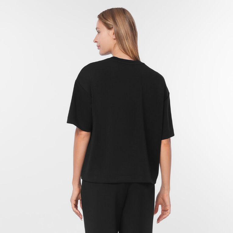 H&H Women's Short Sleeve Relaxed Modal Tee, Black, hi-res