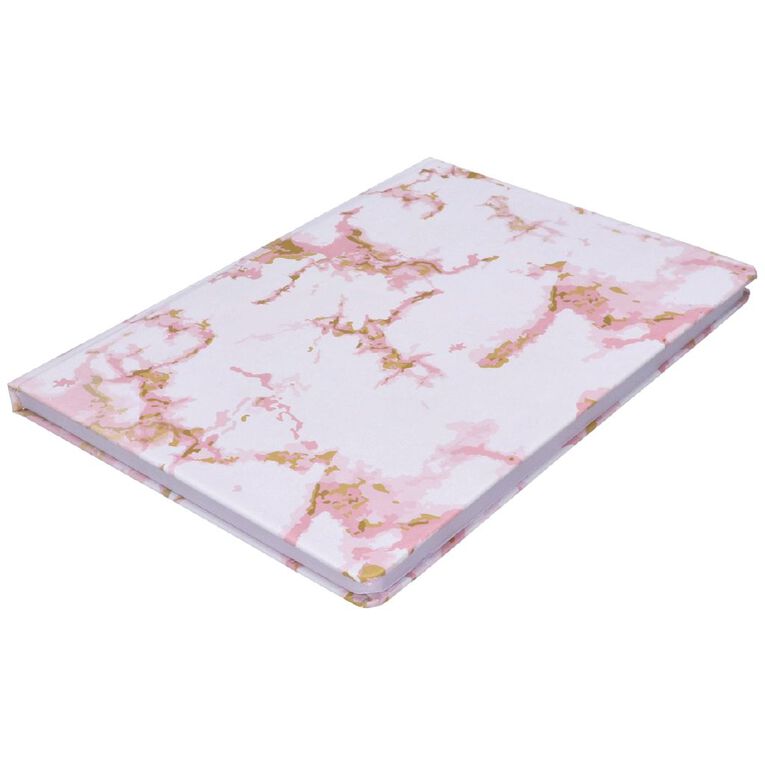 Uniti Stationery Marble Pink Notebook A5, , hi-res