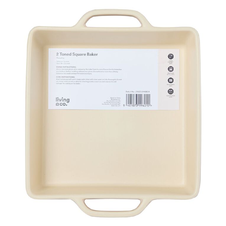 Living & Co Baking Dish Beige Large, , hi-res